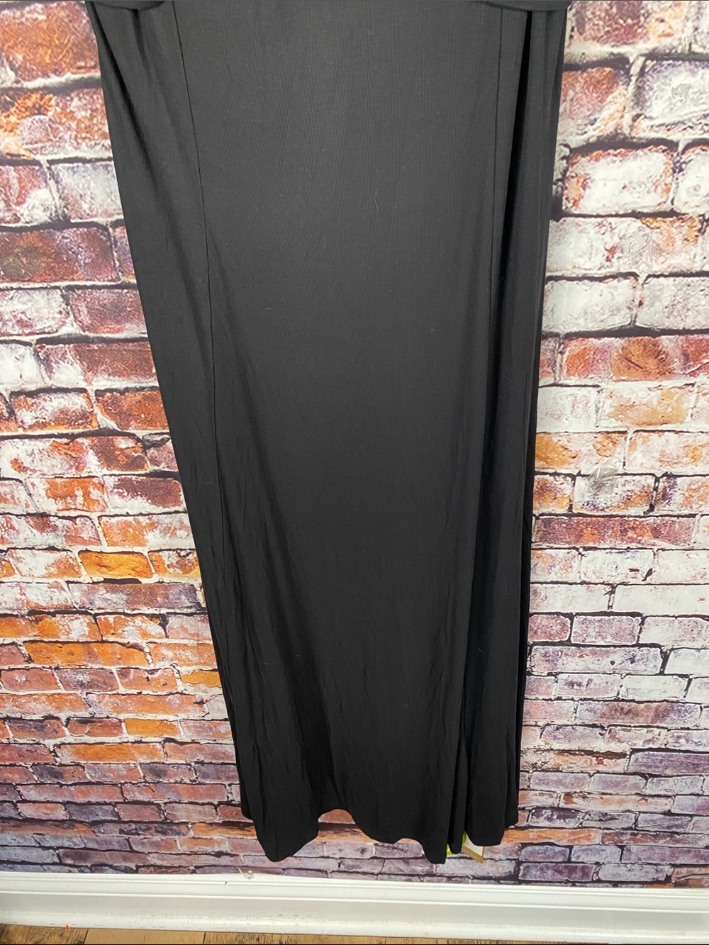 OGL Move Black Draped Built in Bra  V-Neck Fitted Classic Maxi Dress Sz L - Picture 5 of 12